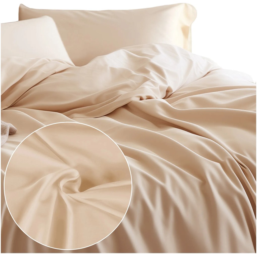 SATÉNOVÉ OBLIEČKY SATYNLOVE CLASSIC 180X200 CM, 2KS 70X80 CM SVETLOBÉŽOVÉ