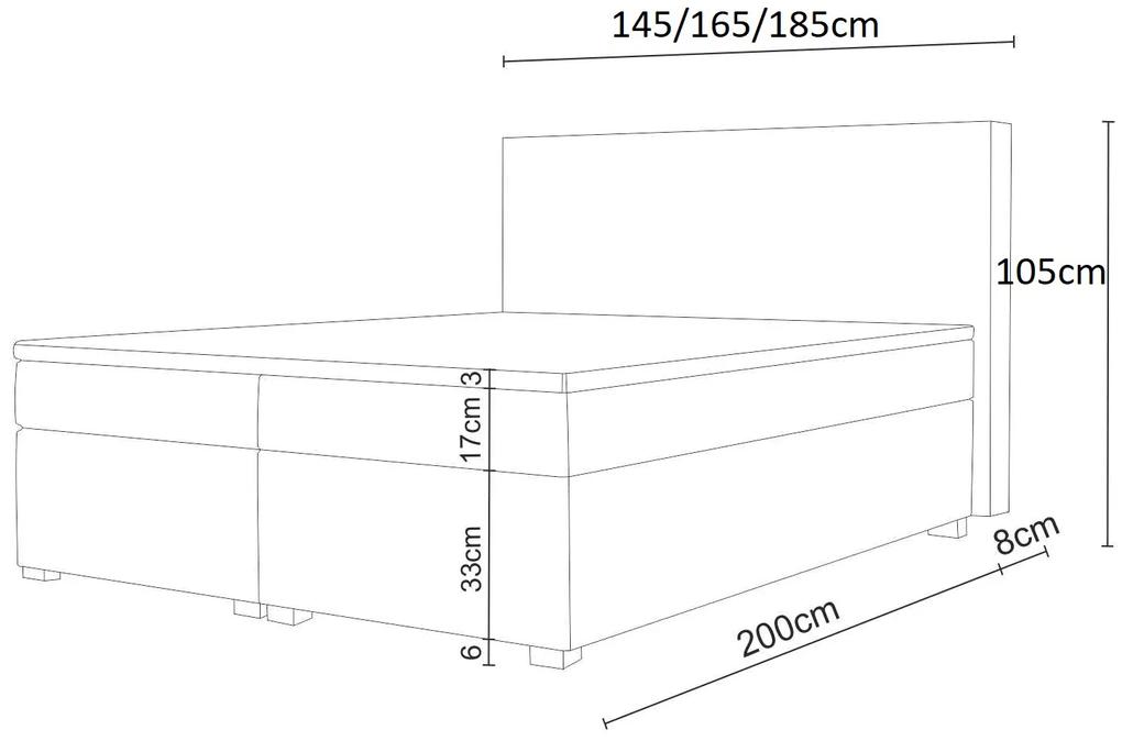 Manželská posteľ Boxspring 140 cm Simon (hnedá) (s matracom, bez úložného priestoru). Vlastná spoľahlivá doprava až k Vám domov. 1047323