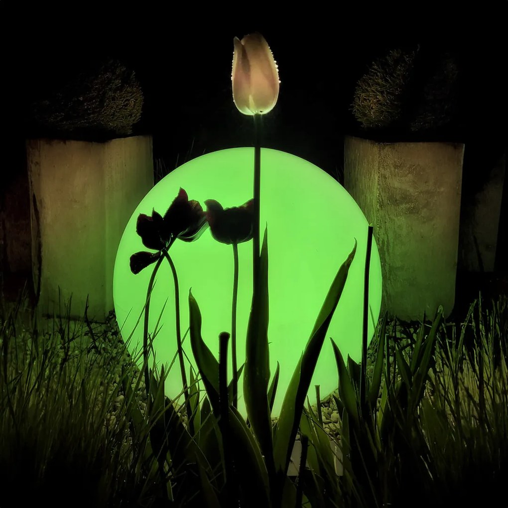 Exteriérové svietidlo Globo + LED žiarovka E27 RGB 10w + diaľkové ovládanie, (fi 60cm)