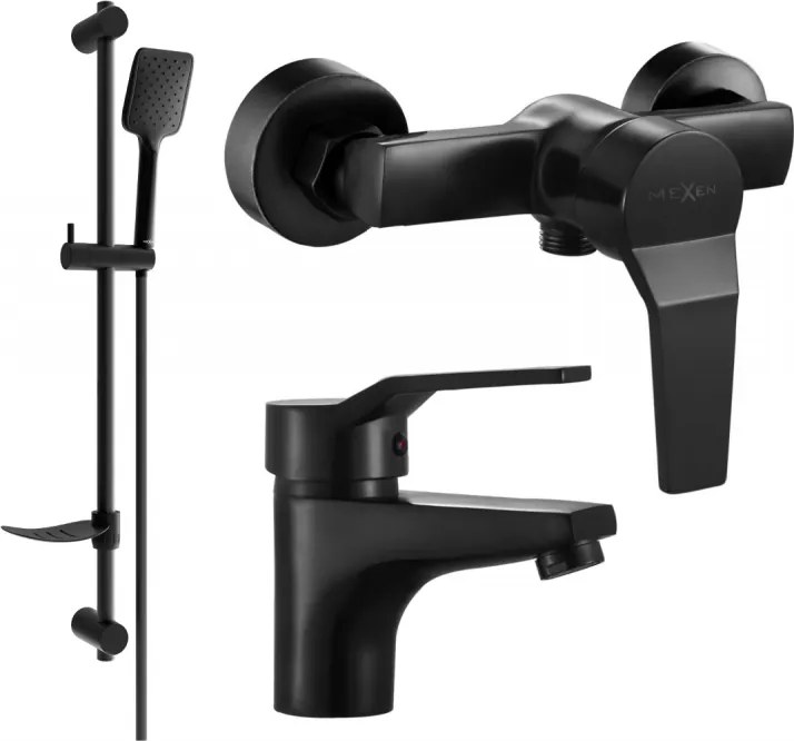 Mexen Caro DF62 sprchová sada, čierna - 746604DF62-70