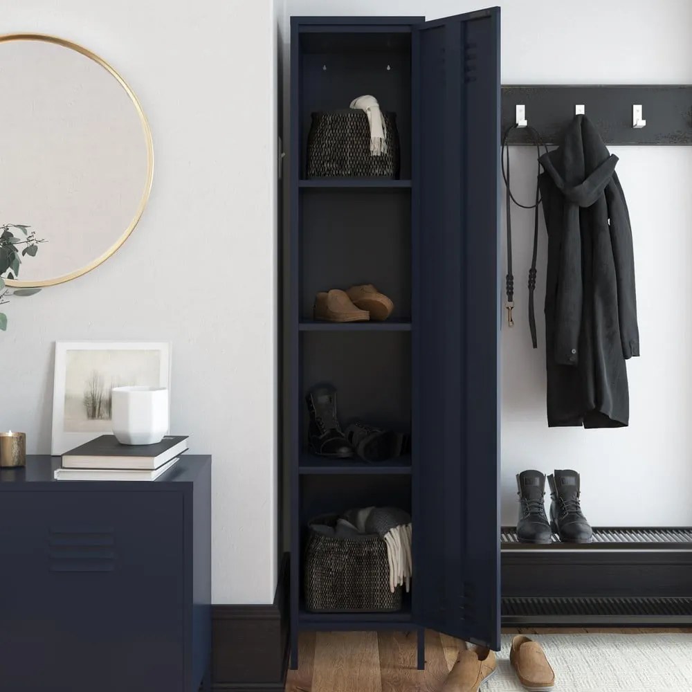 Modrá kovová skrinka 38x185 cm Bradford - Queer Eye