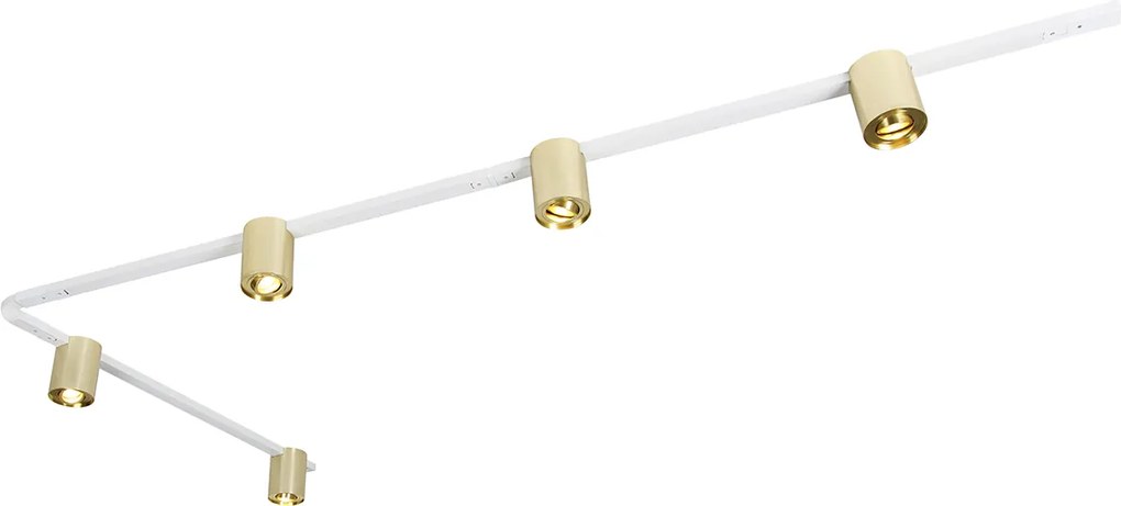 Koľajnicový systém zlatý a biely s 5 reflektormi 1-fázový - Rondoo Up