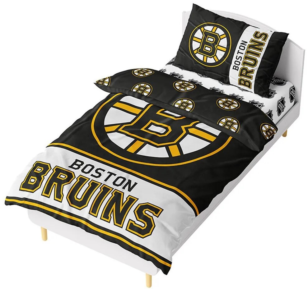 Mikroplyšové posteľné obliečky NHL Boston Bruins - 70 x 90 cm + 140 x 200 cm