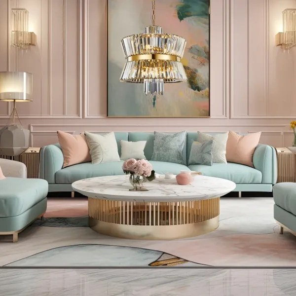 Luster na reťazi AURELIA 12xE14/40W/230V zlatá