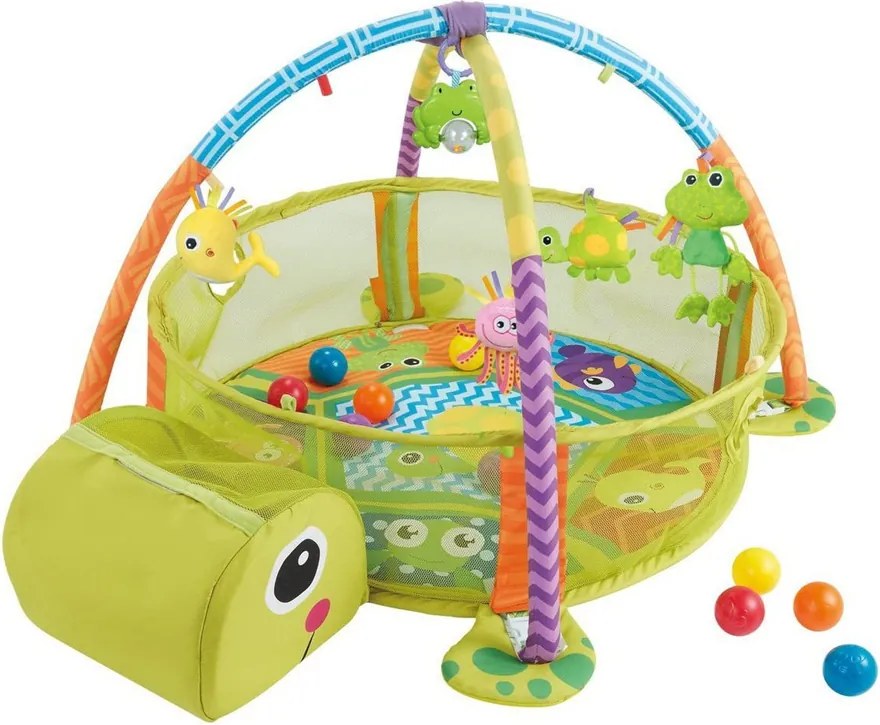 LEAN Toys Vzdelávacia podložka Turtle Playpen Balls pre dieťa