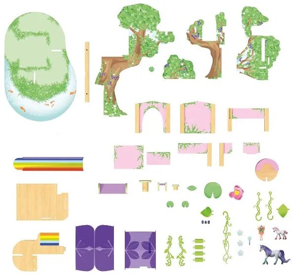 Playtive Drevený zvierací svet (strom pre lesné víly) (100380938)