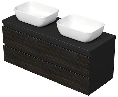 Kúpeľňová skrinka s krycou doskou SAT Cube Way 120x47,5x46 cm hnedá mat CUBE3D461202ZHKD