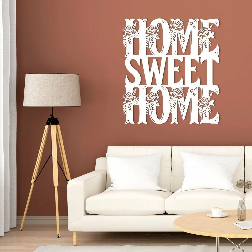 Drevená 3D nálepka na stenu - Home Sweet Home | DUBLEZ