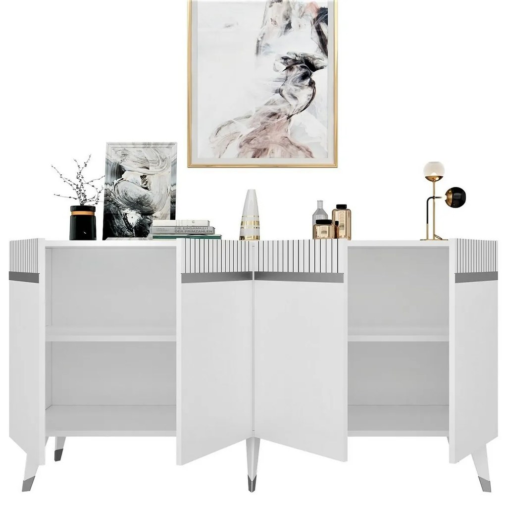 Skrinka Defne White and Silver