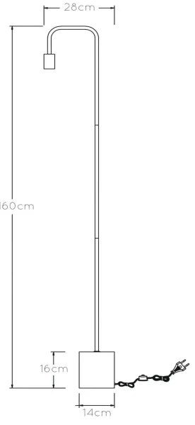 Lucide 45765/01/30 - Stojacia lampa LORIN 1xE27/40W/230V čierna