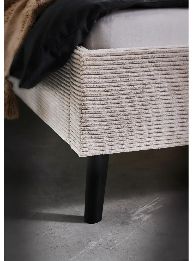 Béžová čalúnená dvojlôžková posteľ bez roštu 180x200 cm Avola – Meise Möbel