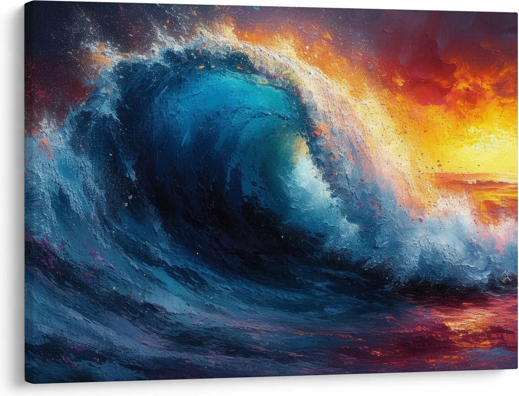 Obraz - Vlna v západu slnka (70x50 cm)