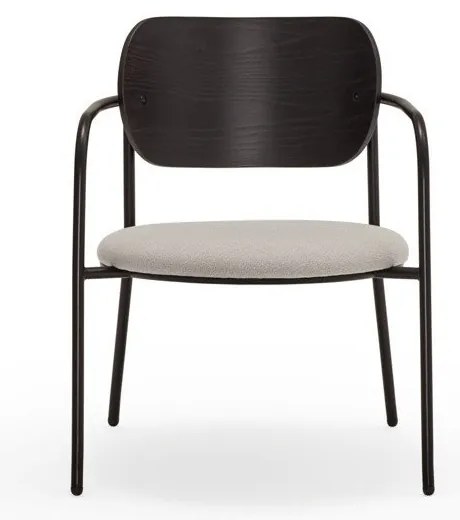 Čierno-sivé kreslo v dekore jaseňa Eclipse - Teulat