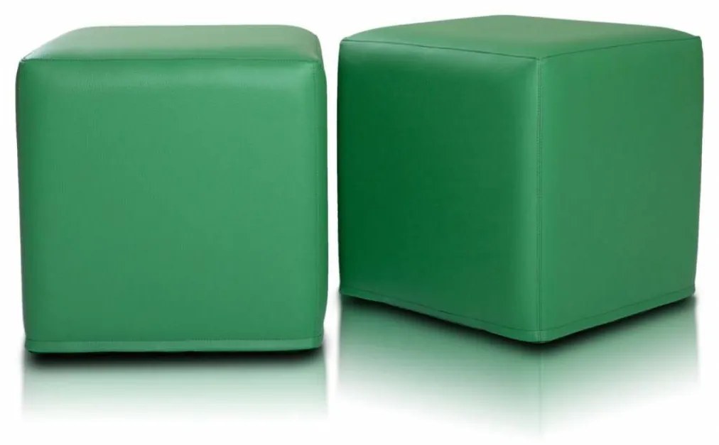 INTERMEDIC SK - Taburetka BLOCK 40x40 cm z ekokože | multifunkčný vak, podnožka, kocka Farba: E09 - Zelená tmavá (ekokoža)