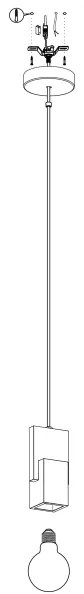 Eglo 99531 - Luster na lanku LOBATIA 1xE27/40W/230V
