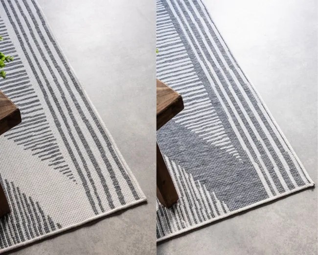 Obojstranný koberec Elle Decoration GEMINI Rhombus strieborný