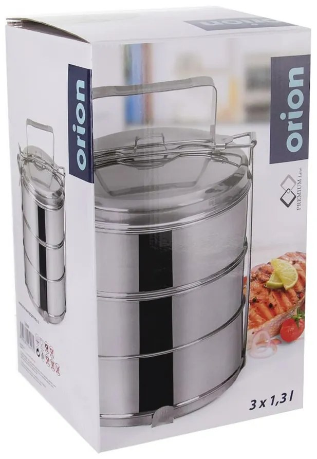 Orion Obedár 3x 1,3 l, nerez, 3 poschodia