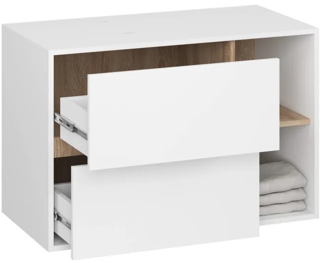 Skrinka pod umývadlo VAMI W90 2SZ biela / dub sonoma