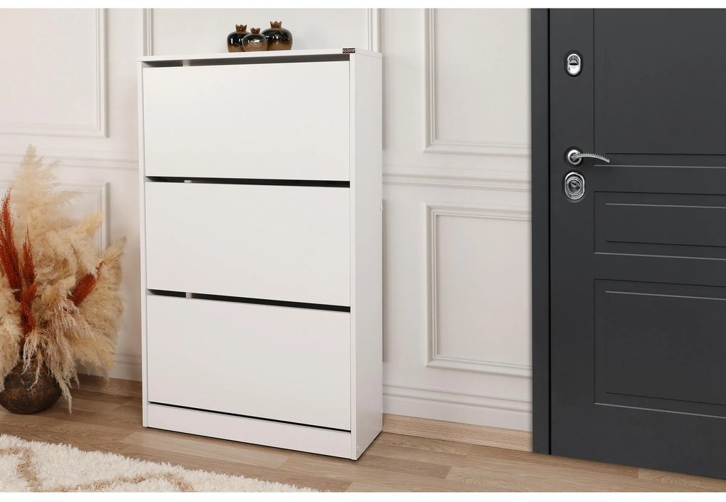 Botník (skrinka na topánky) Kupuba (biela). Akcia -21%. Vlastná spoľahlivá doprava až k Vám domov. 1094575