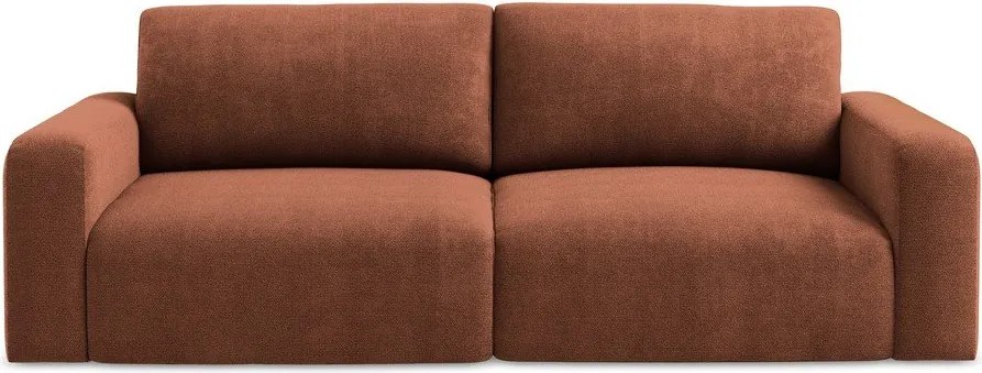 Ženilková rozkladacia/s úložným priestorom pohovka v terakotovej farbe 252 cm Kona – Makamii