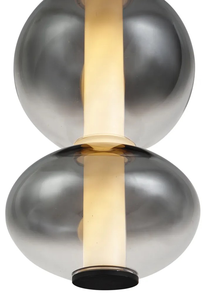 Art Deco závesná lampa čierna s dymovým a čírym sklom 5-svetiel Vrátane LED - Lizzy