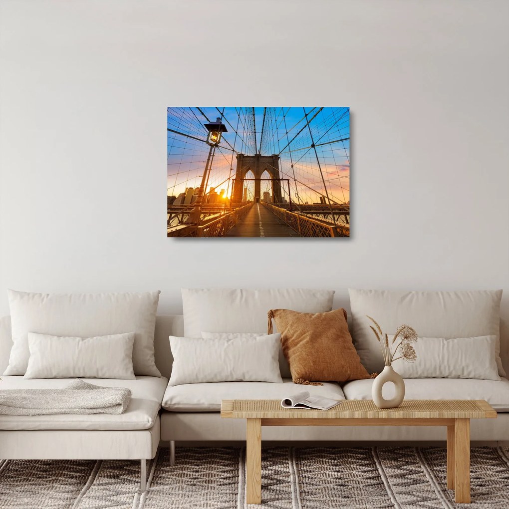 Sklenený obraz - Brooklynský most, Manhattan, New York (70x50 cm)