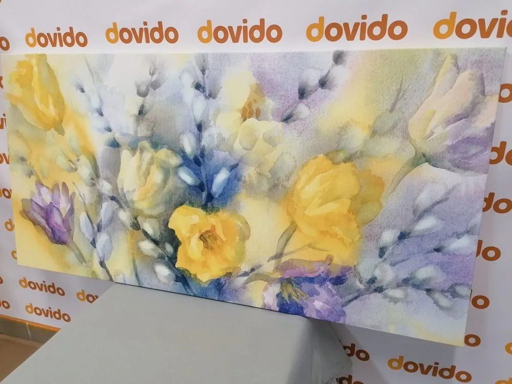 Obraz akvarelové žlté tulipány