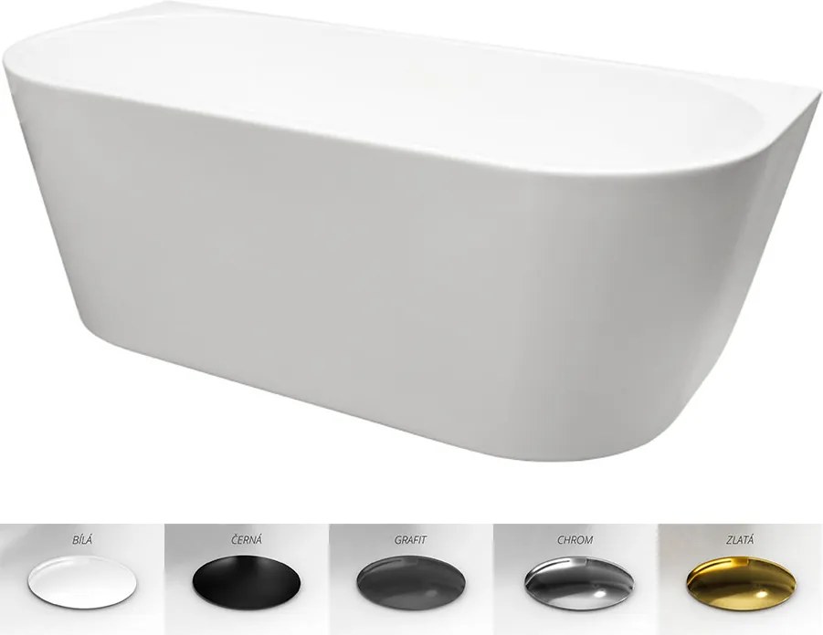 Besco Akrylátová voľne stojaca vaňa Vica NEW CC/BP 150x80 (160x80, 170x80), bez prepadu BESCO-Typ výpuste: Alcaplast Click-Clack s vrchným čistením, …