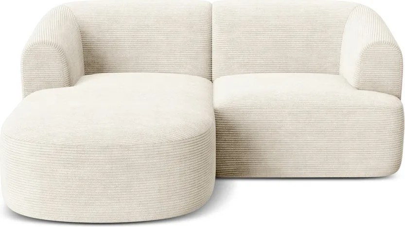 Béžová menčestrová rohová pohovka (ľavý roh/s leňoškou) Campi – Cosmopolitan Design