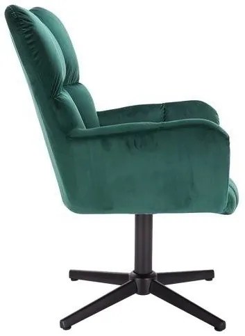 LuxuryForm DESIGN Otočné kreslo AURORA VELUR na čiernom kríži - zelené