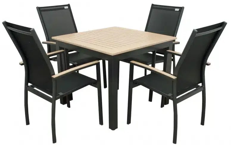EXPERT WOOD antracit - gastro hliníkový stôl 90x90x75cm