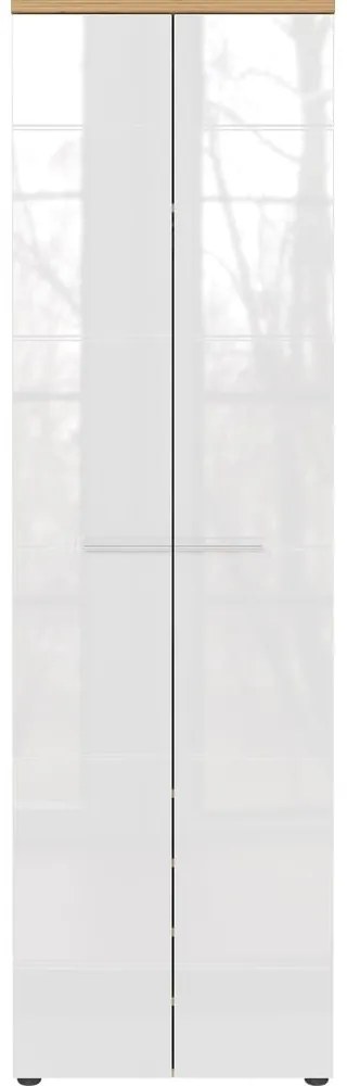 Biela prírodná šatníková skriňa v dekore duba 60x198 cm Aledo - Germania