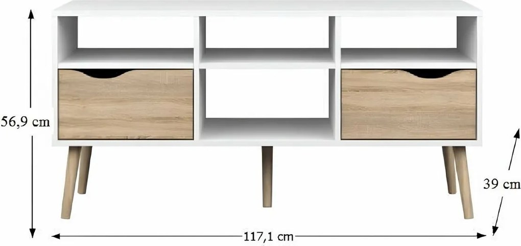 Televízny stolík OSLO 75391, biela