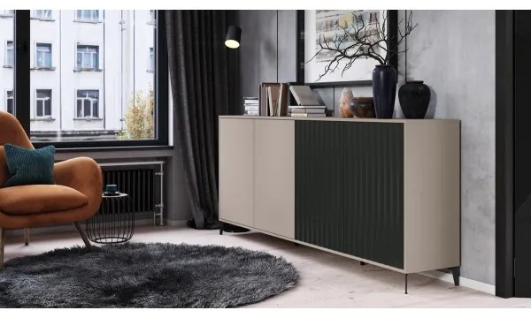 Komoda RONJA taupe/čierna