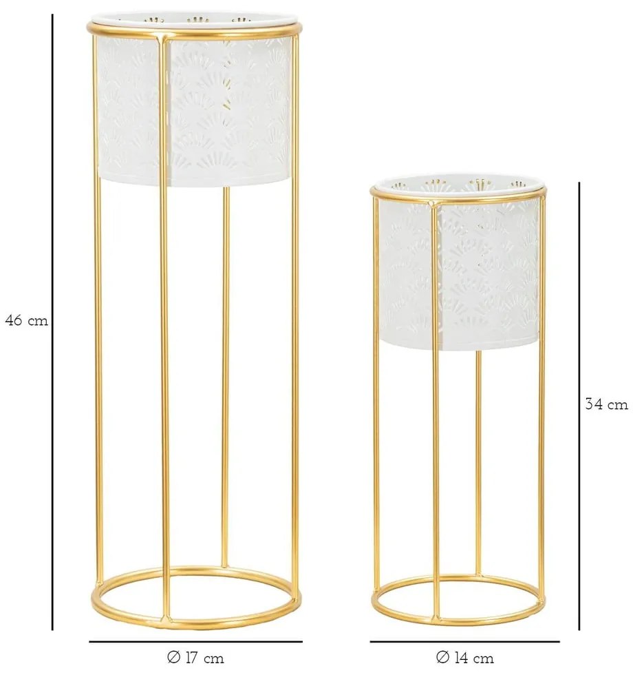 Kovové stojany na kvety 2 ks ø 17 cm (výška 46 cm) Whity – Mauro Ferretti