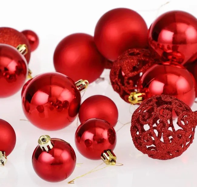 Sada vianočných závesných dekorácií REGALO červená (100 ks)