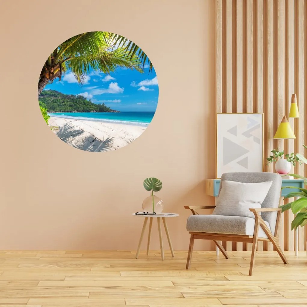 PIPPER. Textilná kruhová nálepka na stenu "Tropický raj" Veľkosť: 100 cm