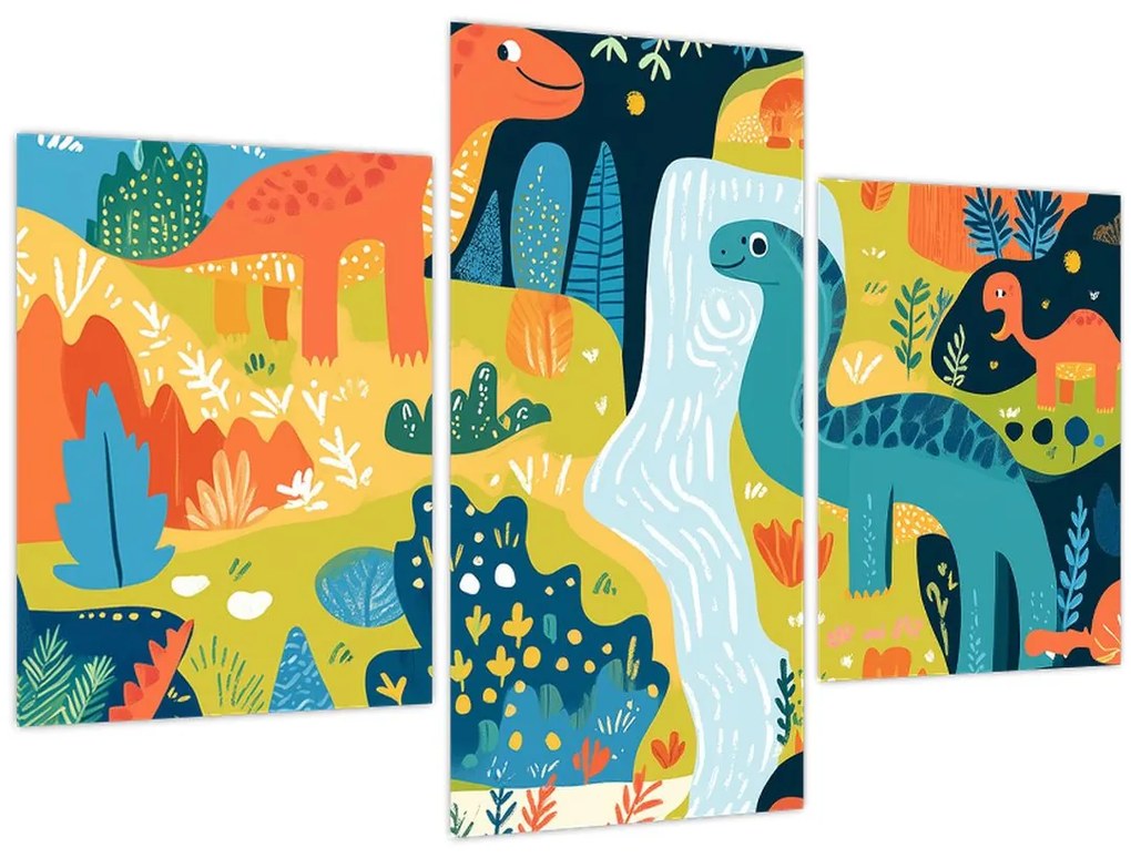Obraz - Veselí dinosaury (90x60 cm)
