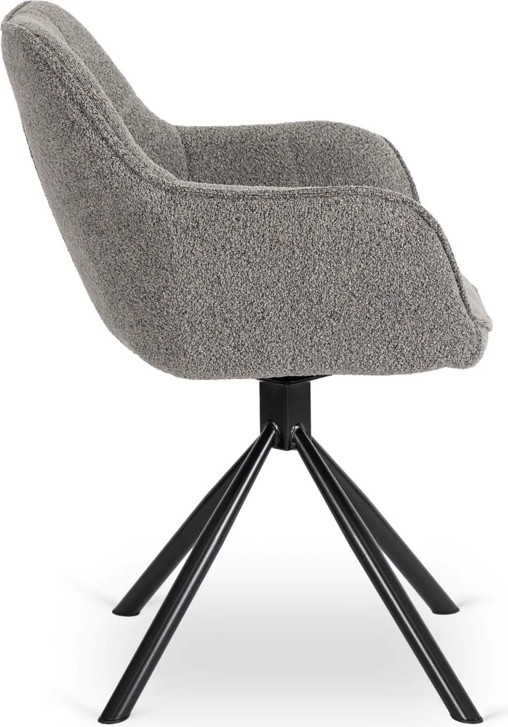 PROXIMA.store - Člúnená otočná stolička PEONY FARBA: sivá