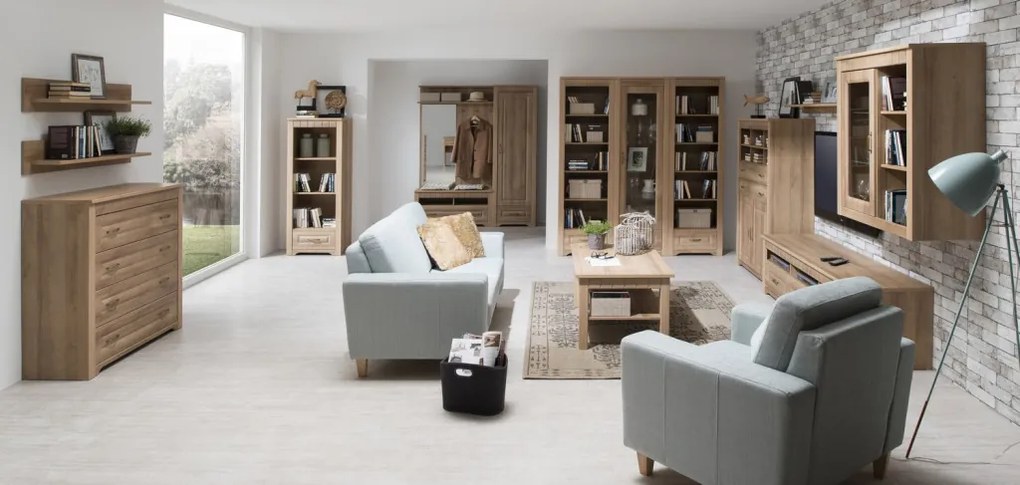 Zásuvková komoda Atik, dub riviéra