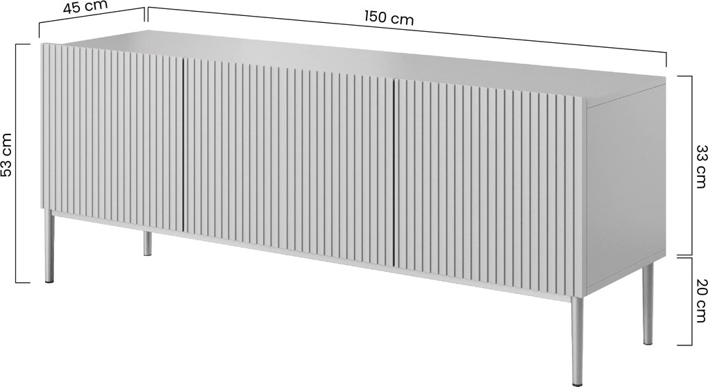 TV stolík Nicole 150 cm - kašmírová / čierna