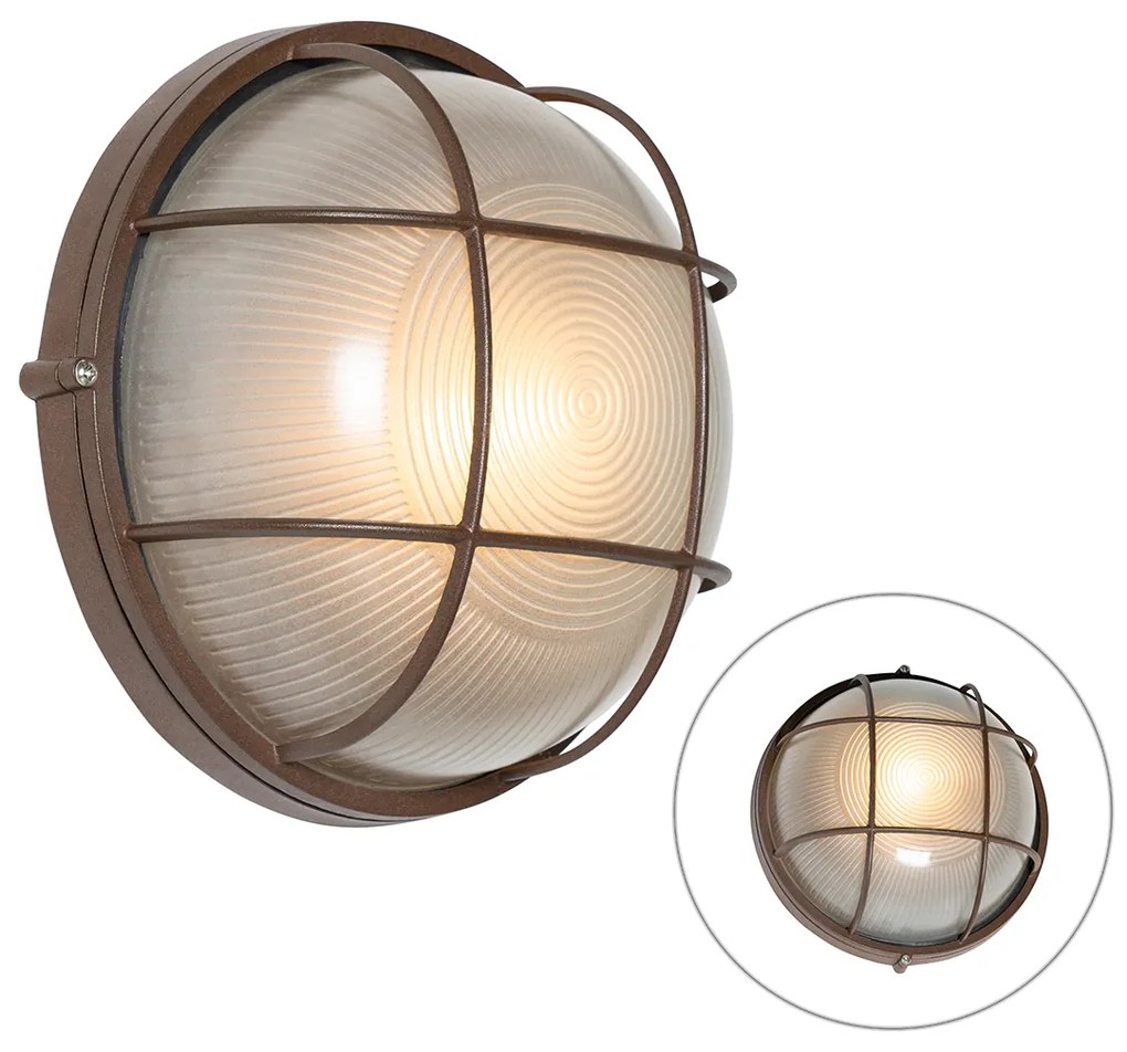 Priemyselná vonkajšia nástenná lampa hrdzavohnedá IP44 - Hanneke