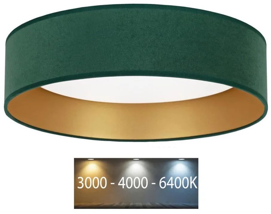 Brilagi - LED Stropné svietidlo VELVET LED/24W/230V 3000/4000/6400K zelená/zlatá BG0273