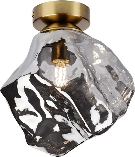 Stropné svietidlo CRISTAL 1xE14/15W/230V mosadz/dymovo-čierna