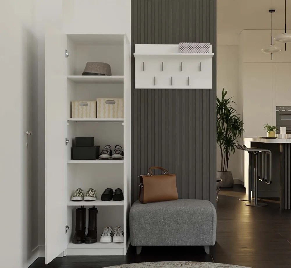 Šatníková skriňa Malwa 50 cm so zrkadlom biela