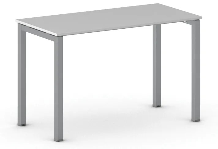 Stôl PRIMO SQUARE so sivostriebornou podnožou 1200 x 600 x 750 mm, sivá