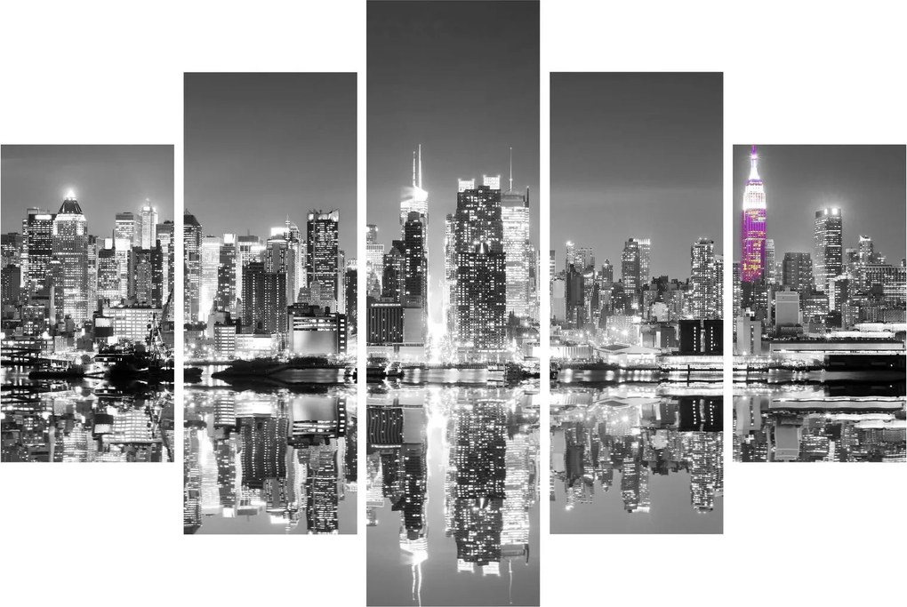Obrázok - New York a fialový mrakodrap (150x105 cm)