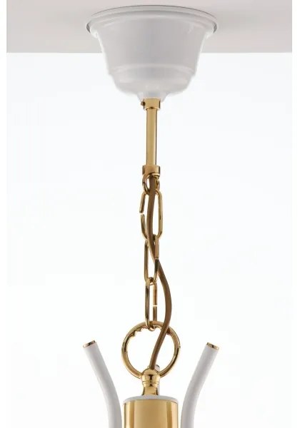 Jupiter 2085 - Luster na reťazi SAMBA 3xE27/15W/230V biela/zlatá