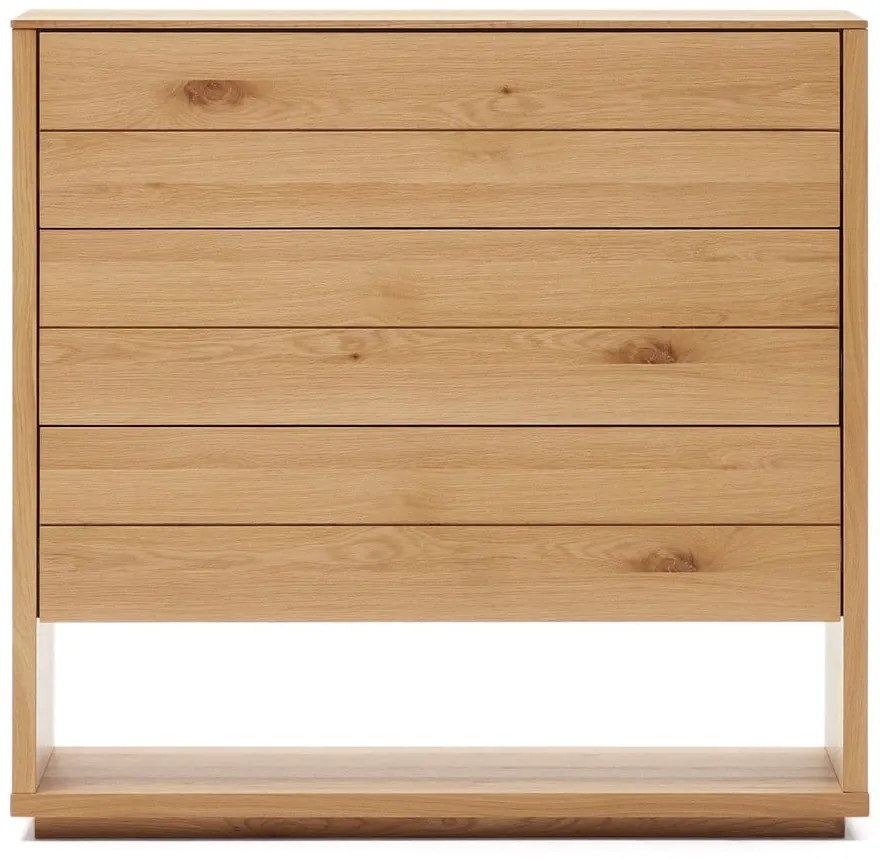 Vysoká komoda v dekore duba v prírodnej farbe 100x97 cm Alguema – Kave Home