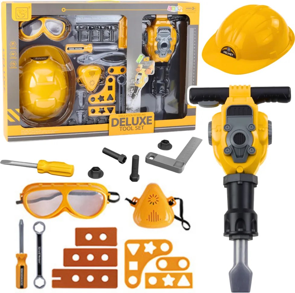 LEAN Toys Sada náradia pneumatické kladivo na batérie 21 ks